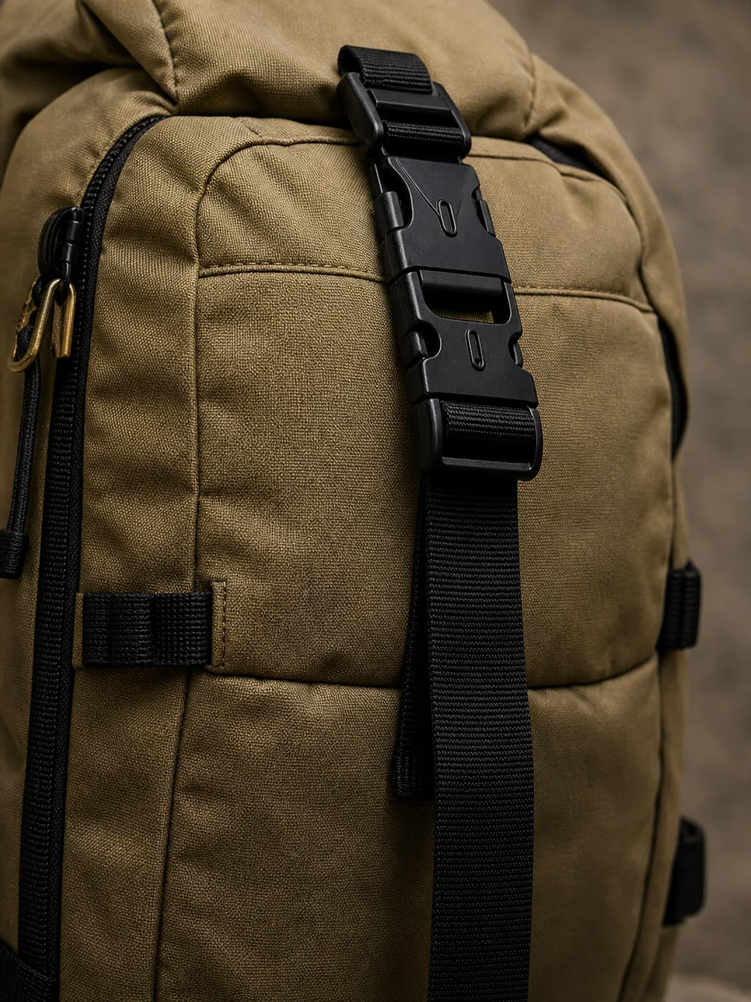 Photorealistic backpack hardware and strap buckles application image