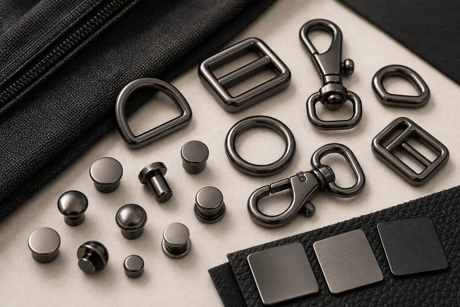 What is gunmetal finish used for in fashion hardware? guide image