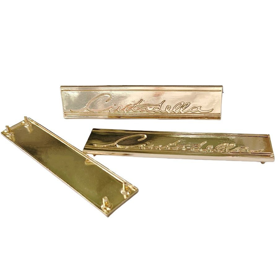 Laser-Cut Engraved Rectangular Metal Logo Label main product gallery image