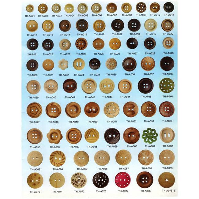 Laser-Engraved Logo Wood Button hardware product image