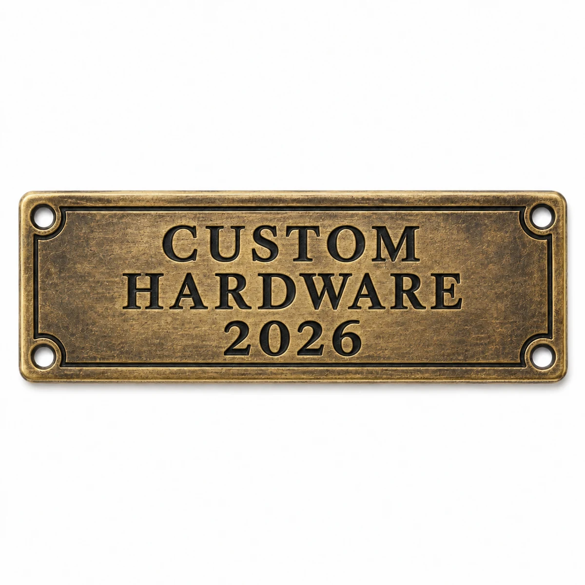 Antique Brass Etched Heritage Nameplate - front view