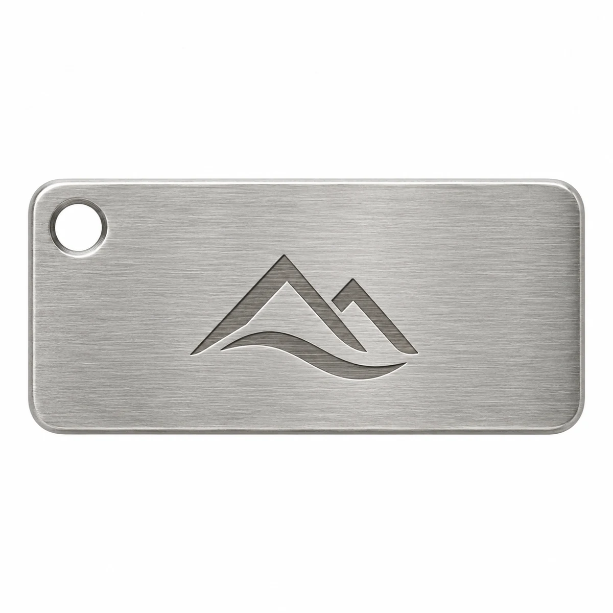 Laser-engraved Metal Hang Tag - front view