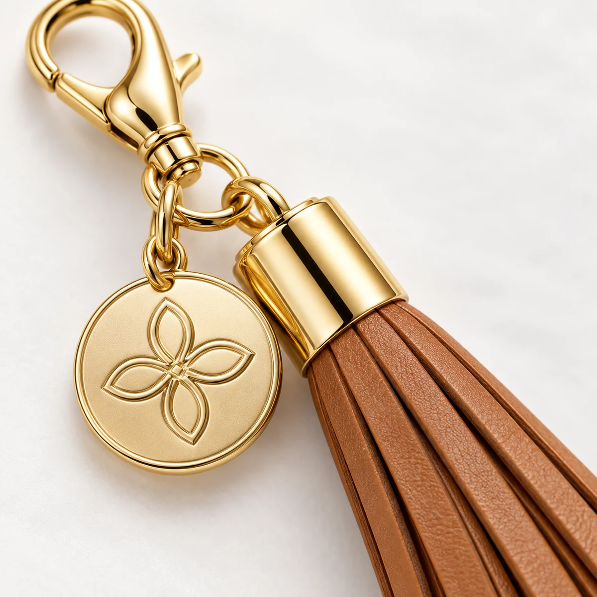 Logo Charm with Leather Tassel thumbnail 4