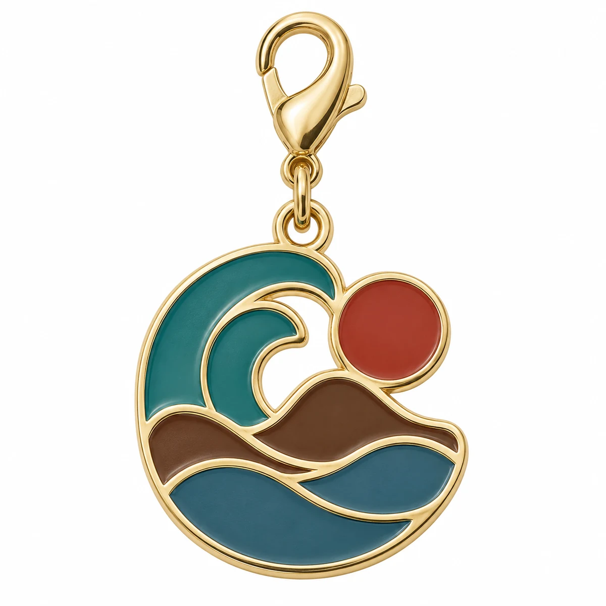 Multi-colour Enamel Logo Charm - front view
