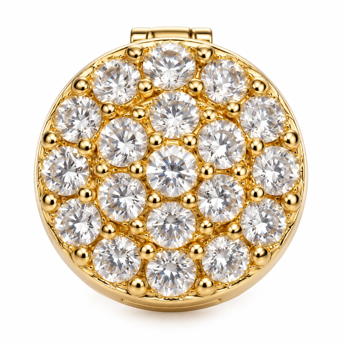 Crystal Pavé Button Cover - front view