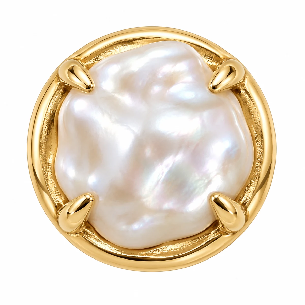 Baroque Pearl Button Cover - front view