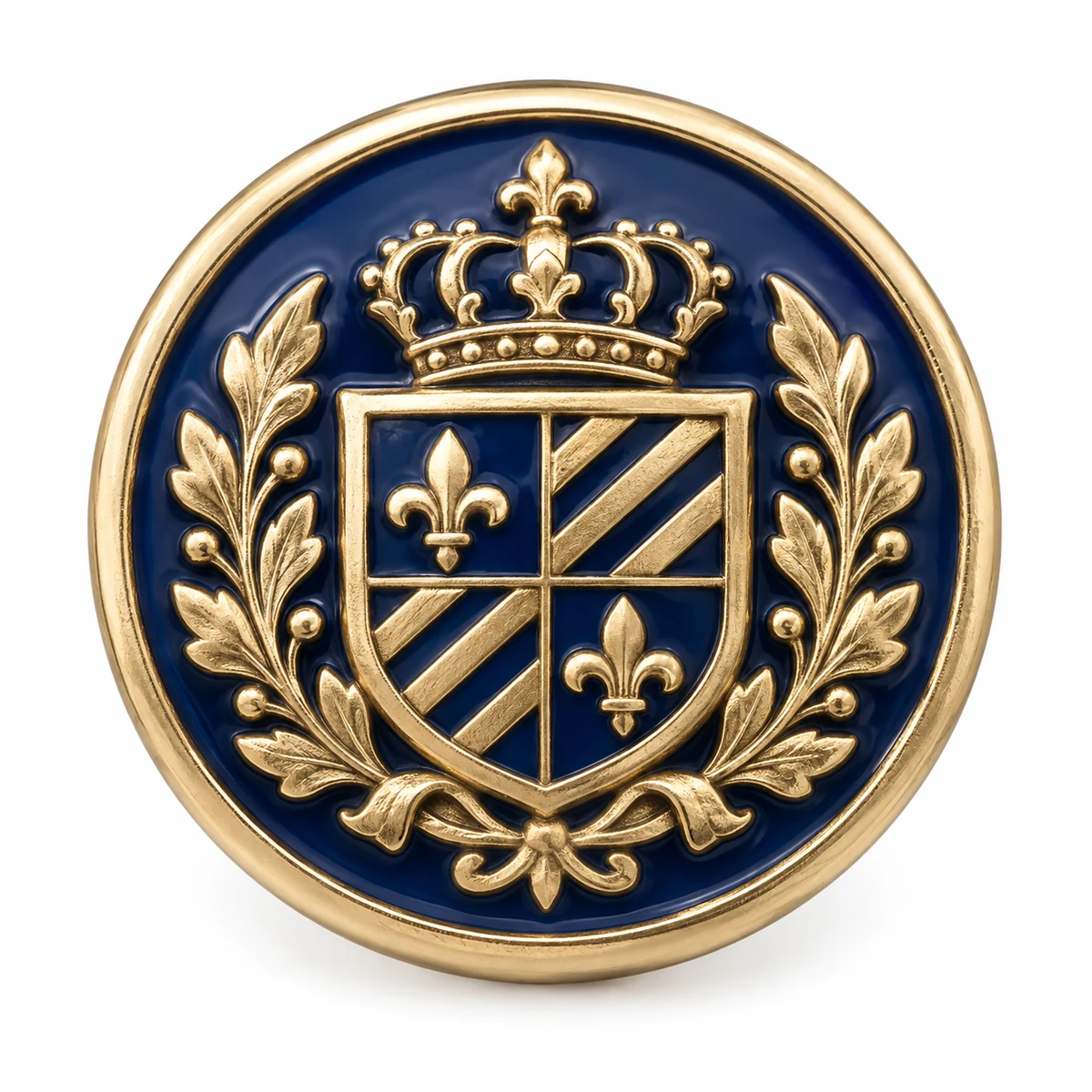 Enamel Crest Button Cover Set (6 pcs, Gift Box) - front view