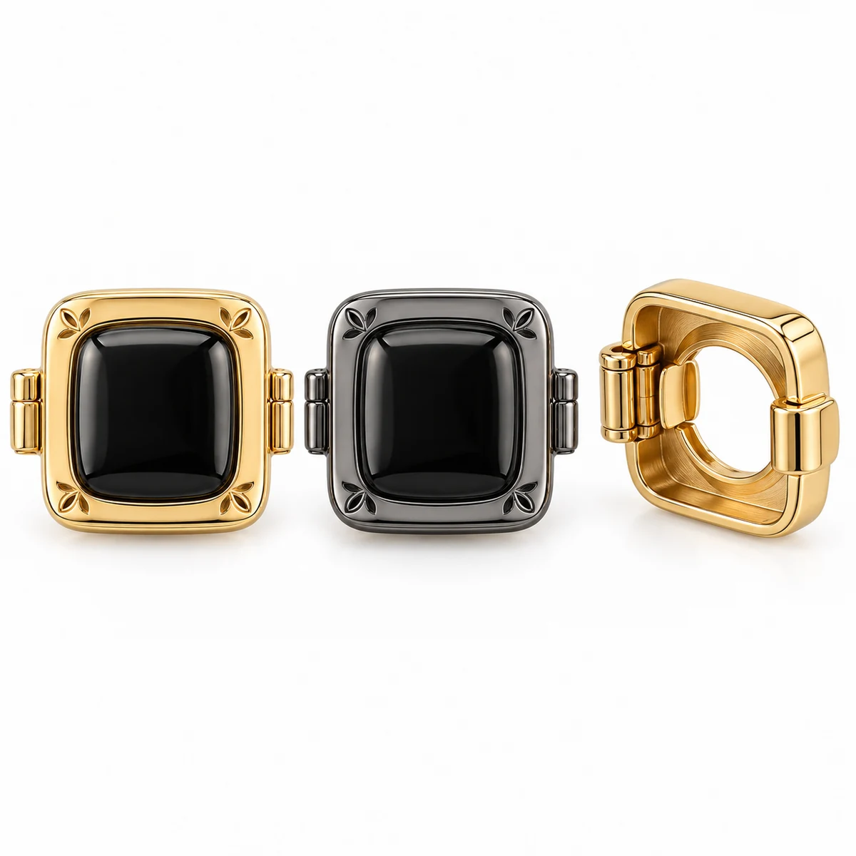 Cufflink-look Onyx Inset Button Cover thumbnail 5