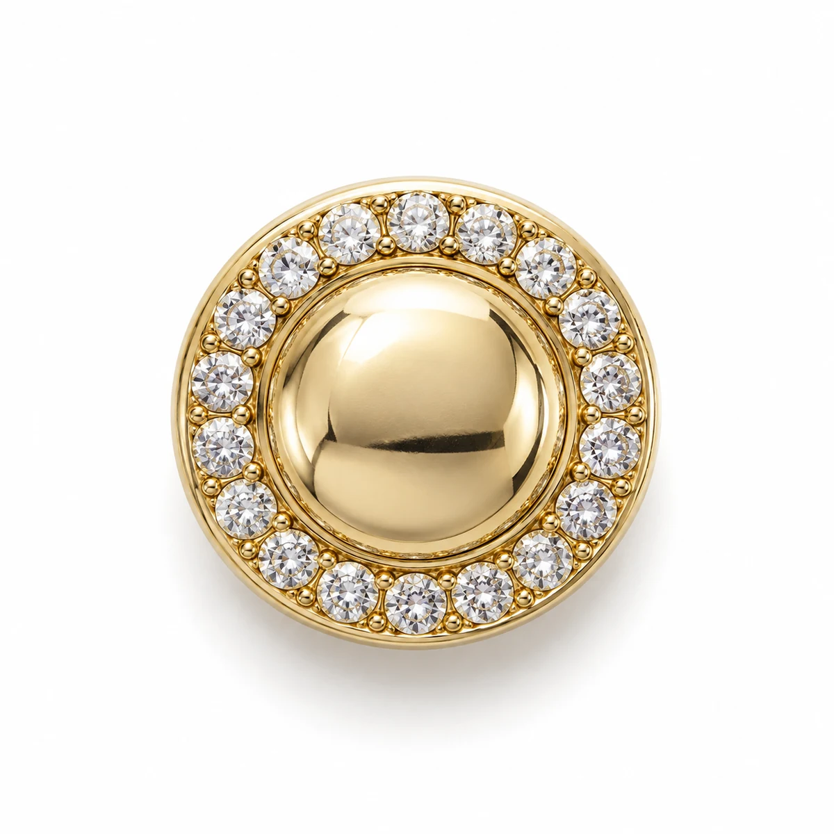 Rhinestone Halo Shank Button - front view