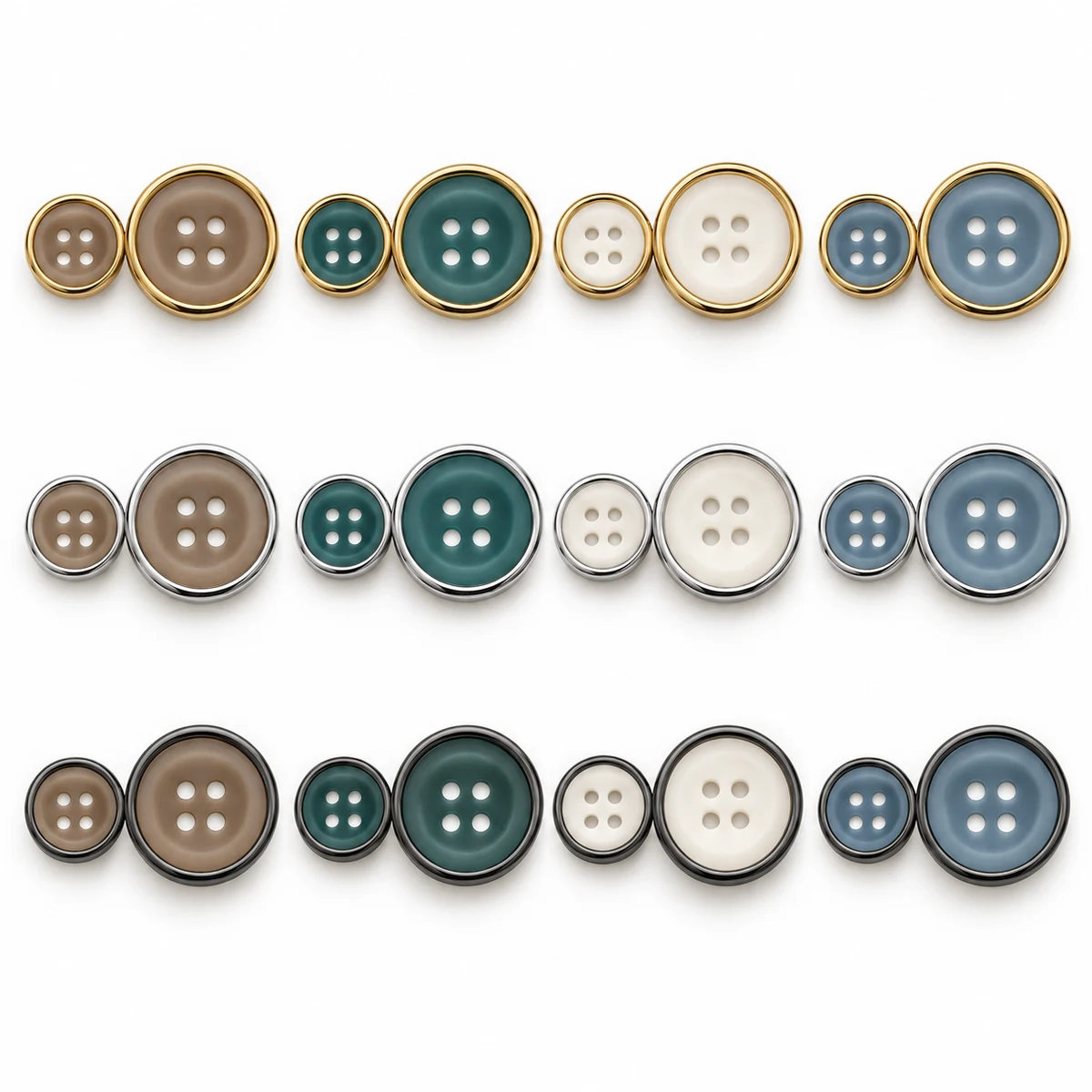 Metal-rim Resin-core 4-hole Button (2026 Colours) thumbnail 5