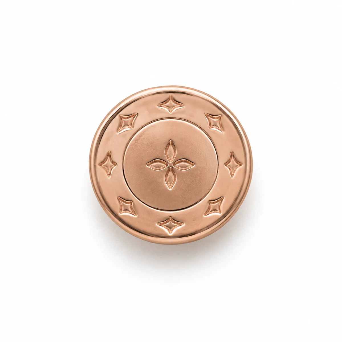 Rose-gold Logo Jeans Tack Button - front view