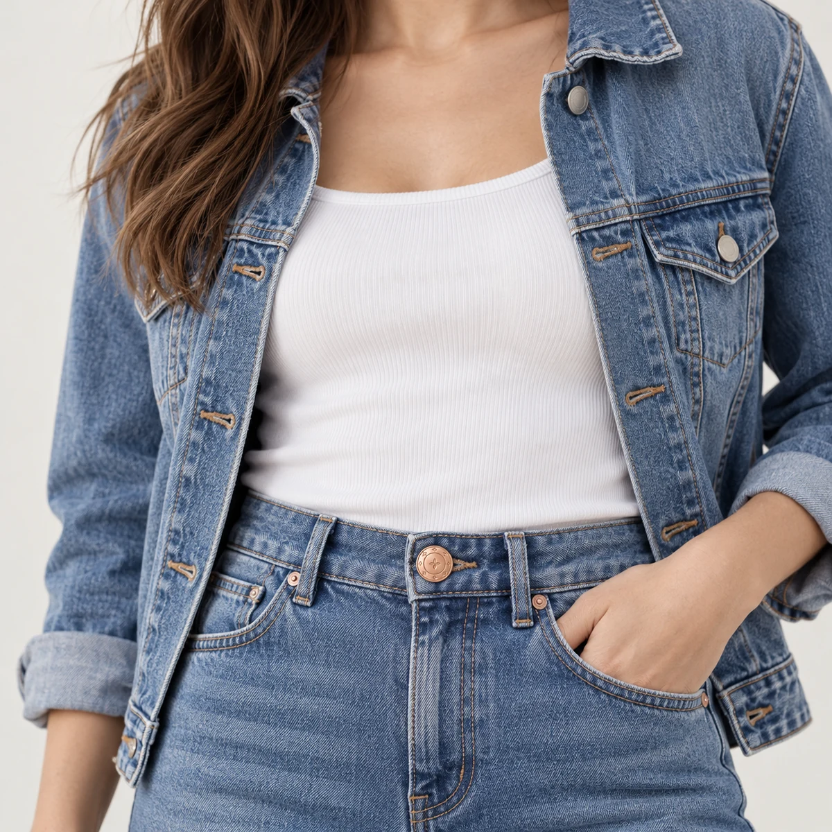 Rose-gold Logo Jeans Tack Button thumbnail 6