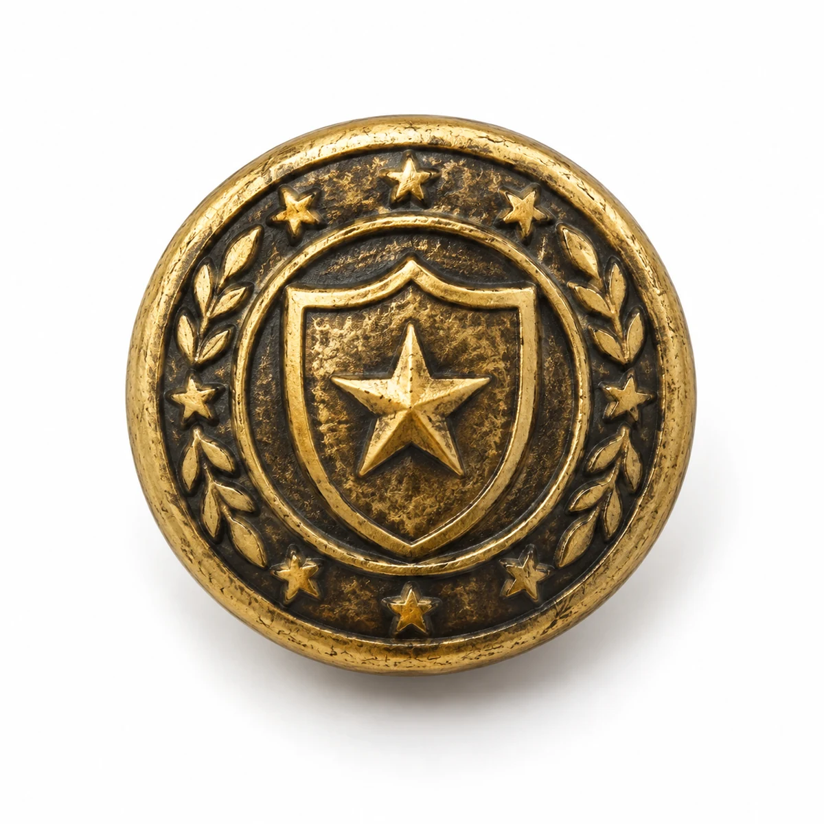 Antique 24K-look Heritage Tack Button - front view