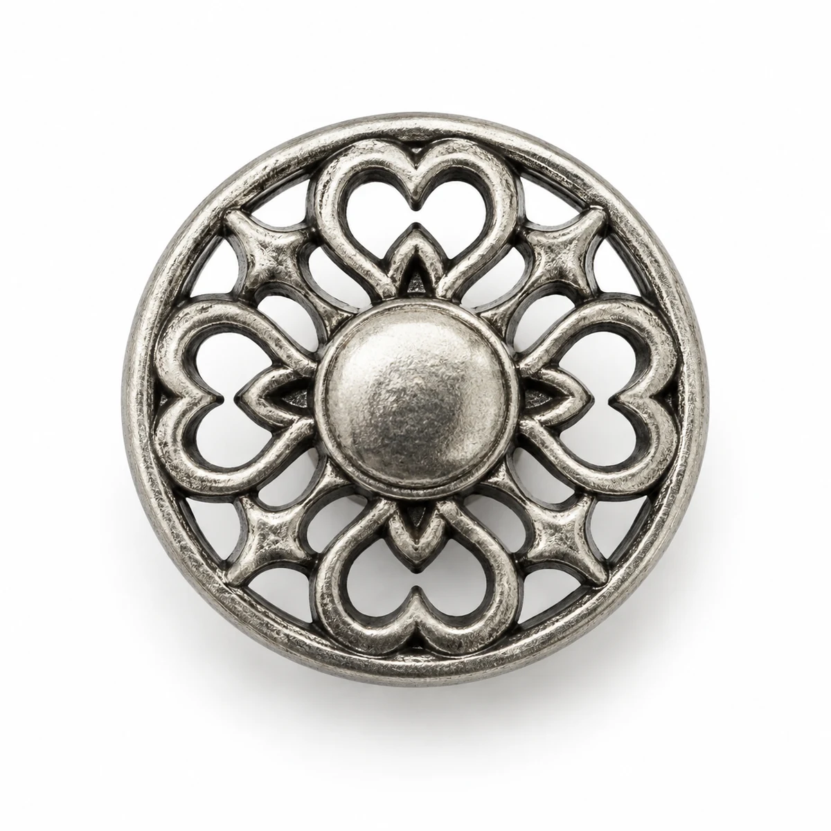 Hollow Filigree Jeans Button - front view