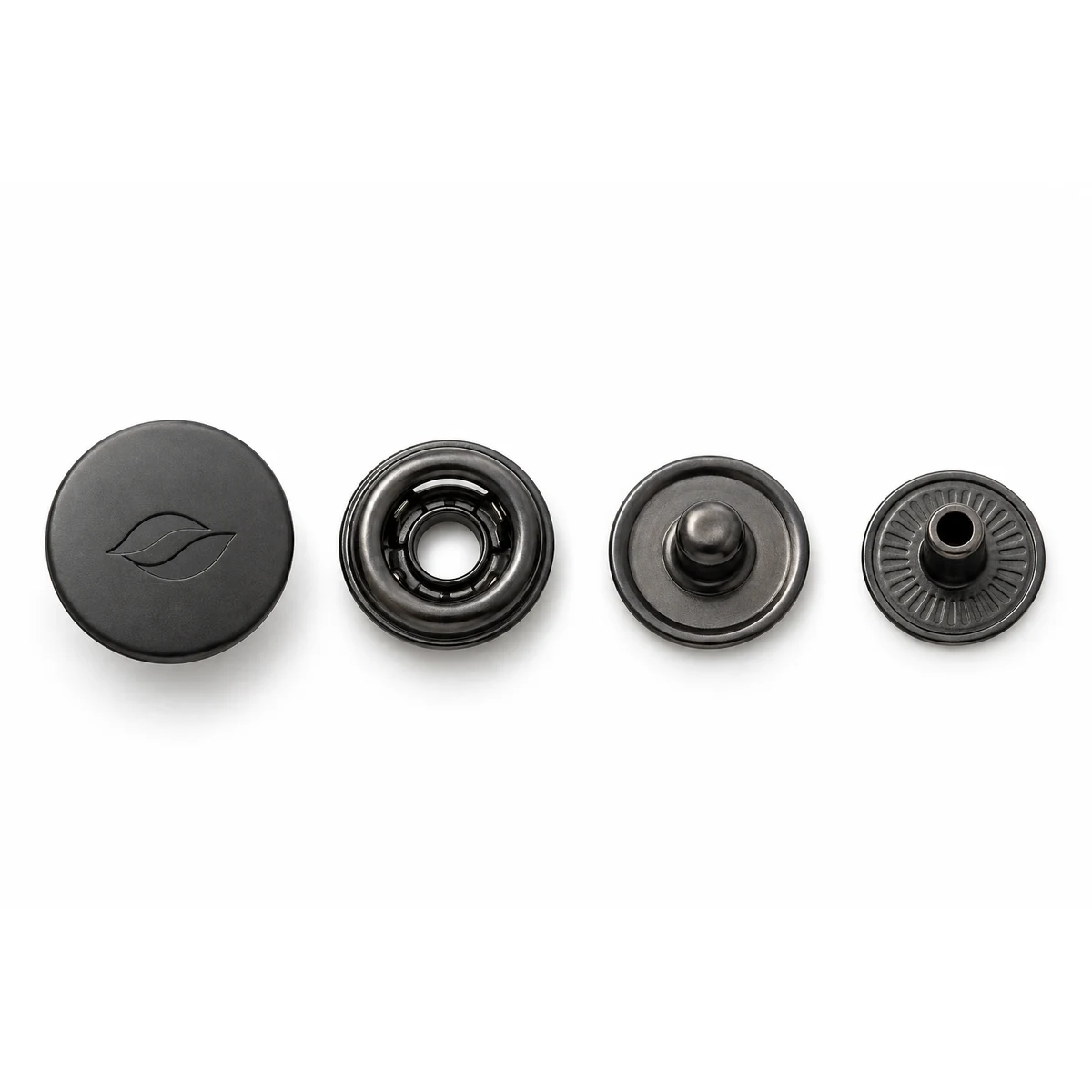 Matte Black Logo Spring Snap - front view
