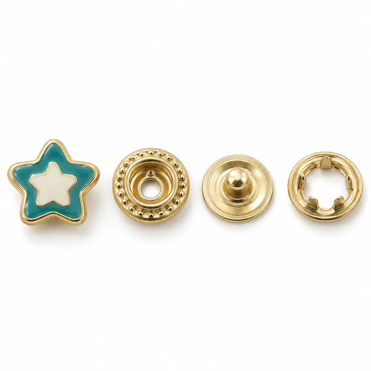 Kids Enamel-cap Snap (Star/Heart/Flower) - front view