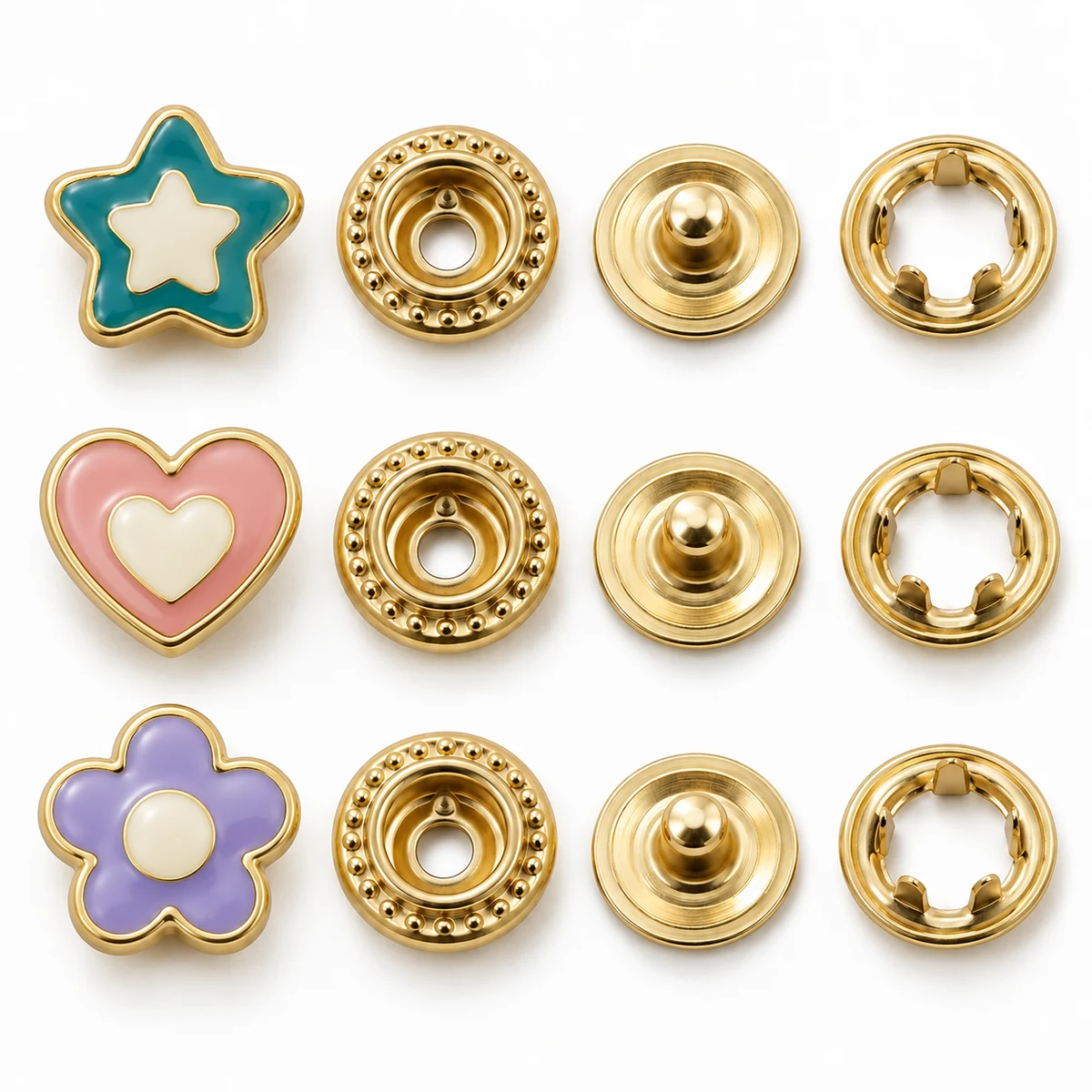 Kids Enamel-cap Snap (Star/Heart/Flower) thumbnail 5