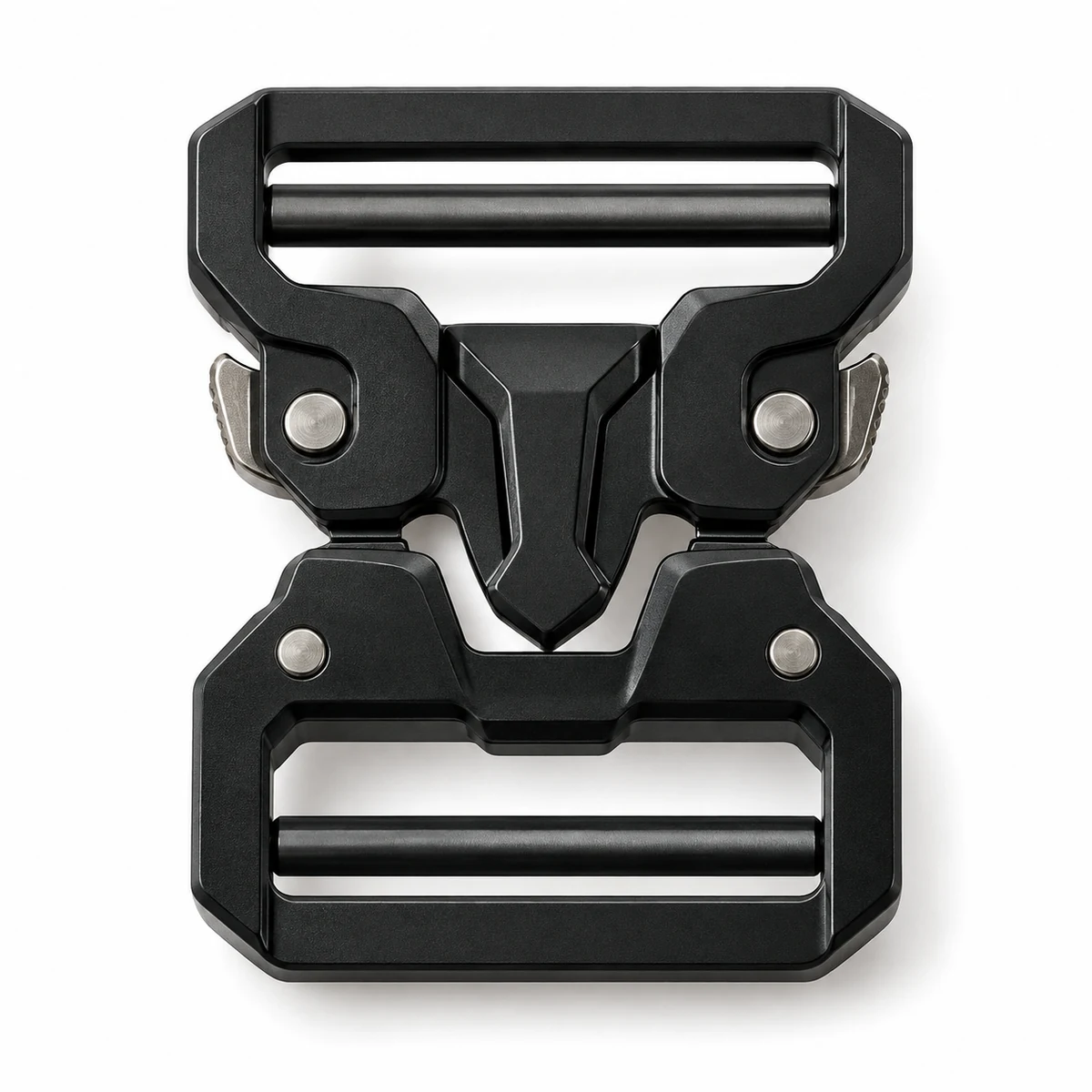 Dual-latch Aluminium Tactical Quick-release Buckle 38/45mm - front view
