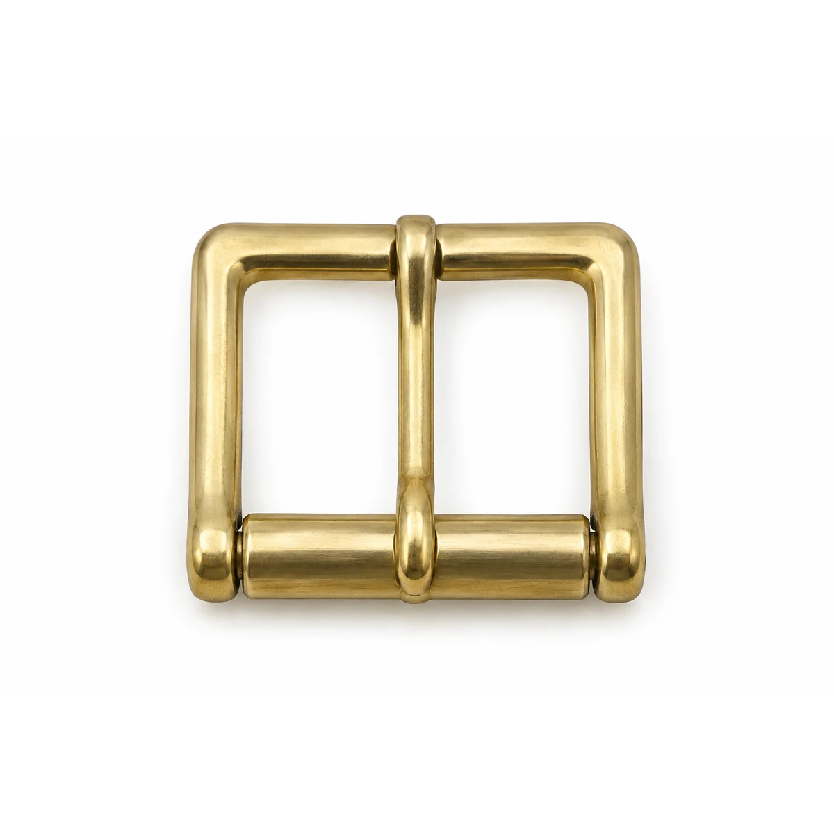 Solid Brass Roller Buckle (Leathercraft) - front view