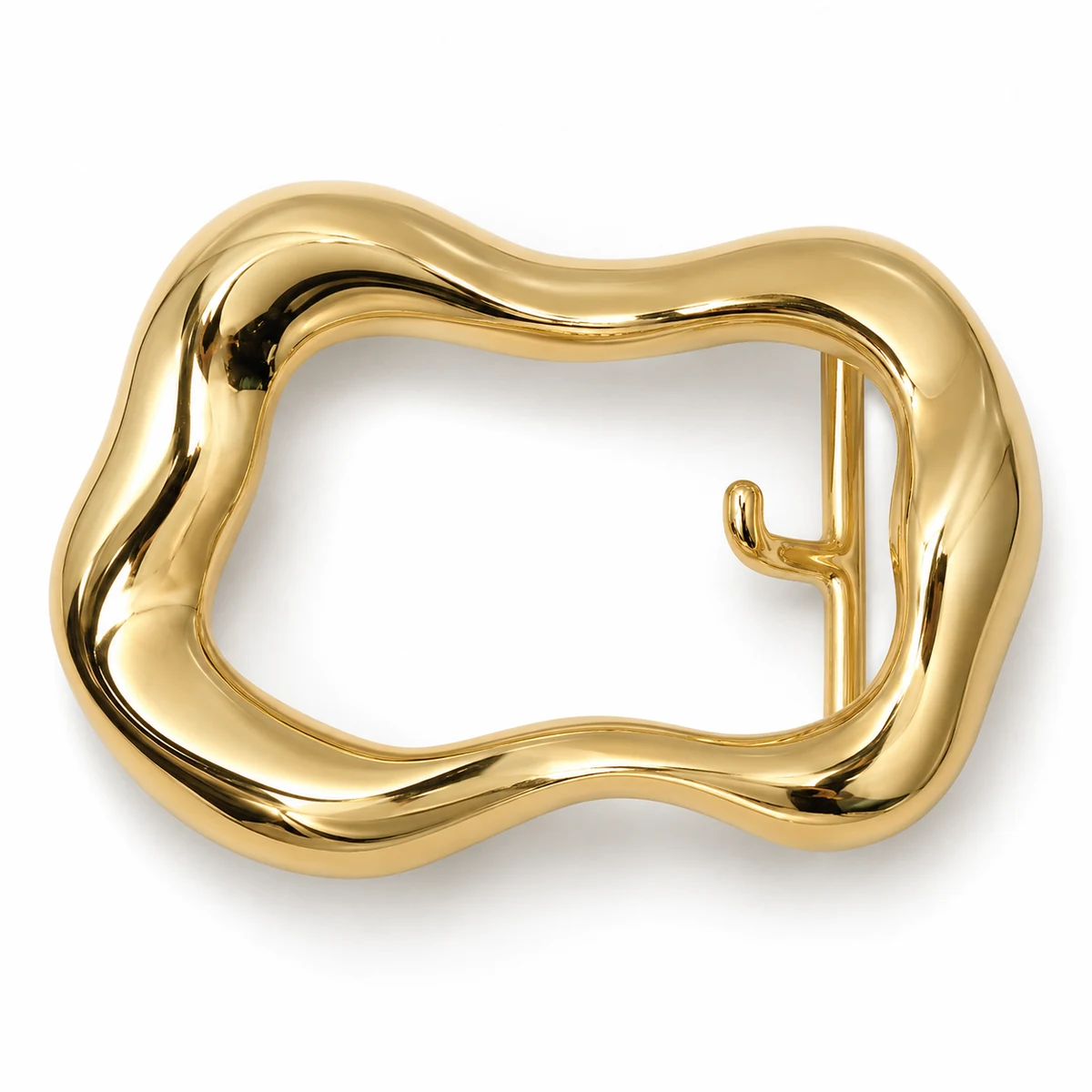 Sculptural Molten-gold Buckle - front view