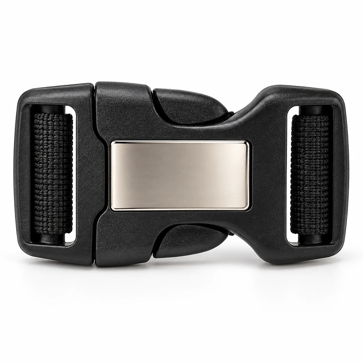POM Buckle with Metal Logo Cap 20/25mm - front view
