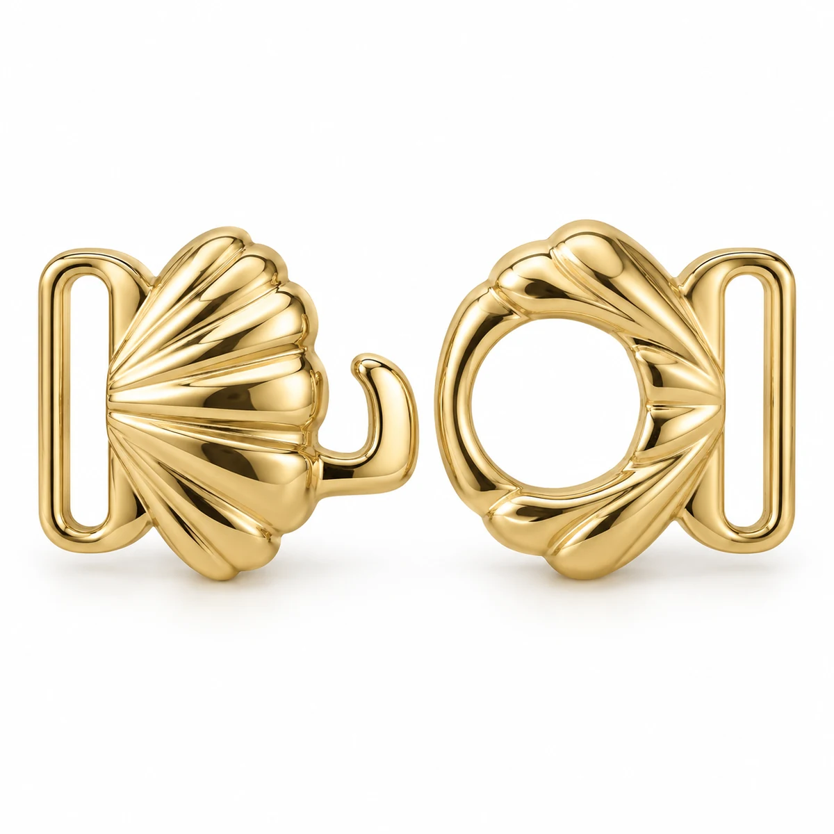Swim Front Clasp 12–20mm (Sculptural, PVD) - front view