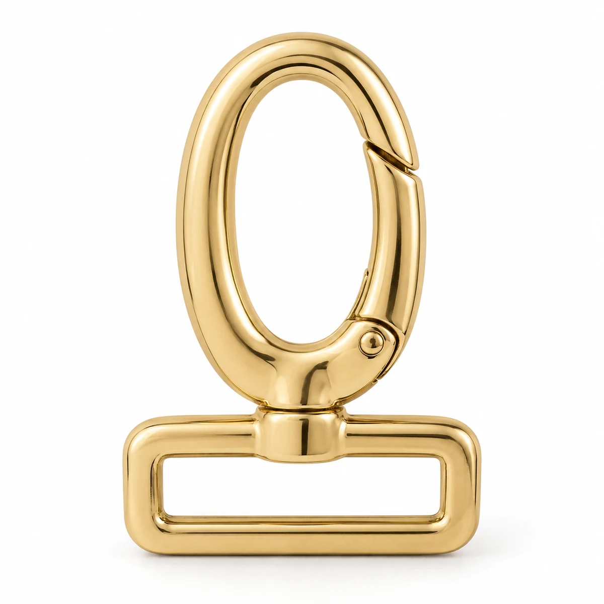 Push-gate Oval Hook with Flat Eye 20/25/38mm - front view