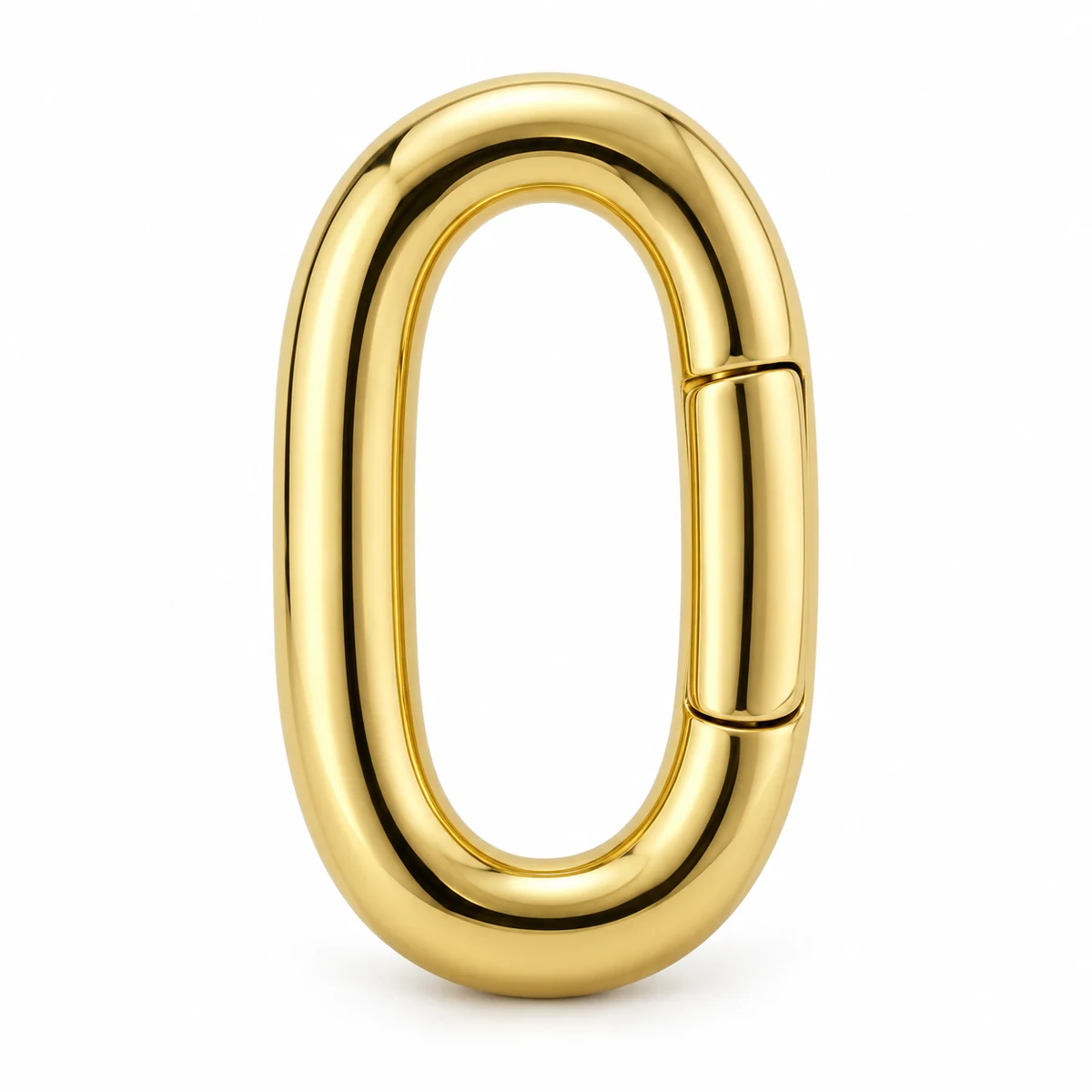 Chunky Oval Statement Carabiner (PVD Gold) - front view