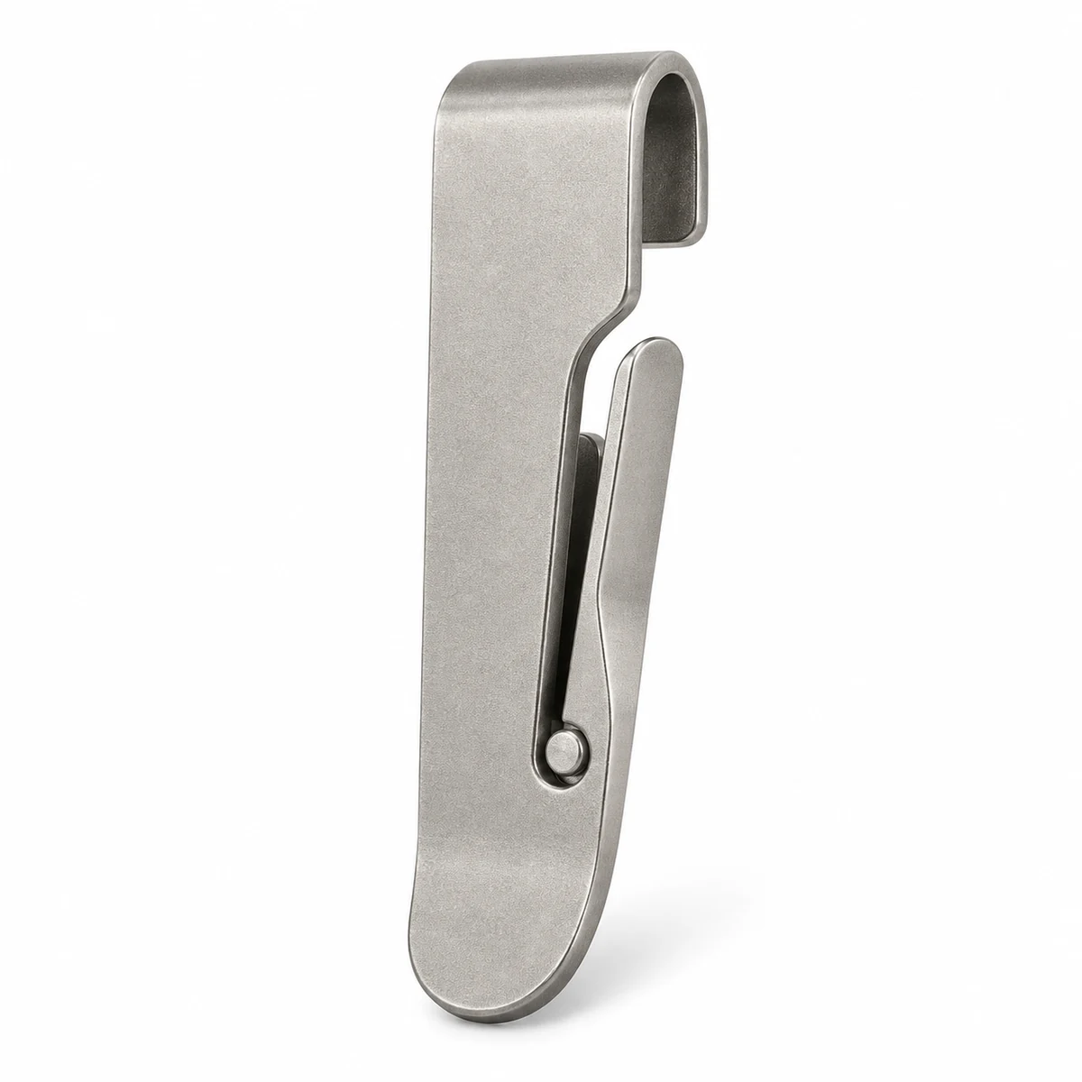 Flat Stamped Stainless EDC Clip (Generic Shape) - front view