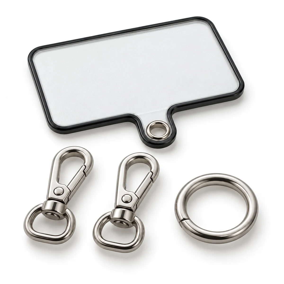 Phone Crossbody Strap Hardware Kit (Patch Tab + 2 Mini Clips + Ring) thumbnail 2
