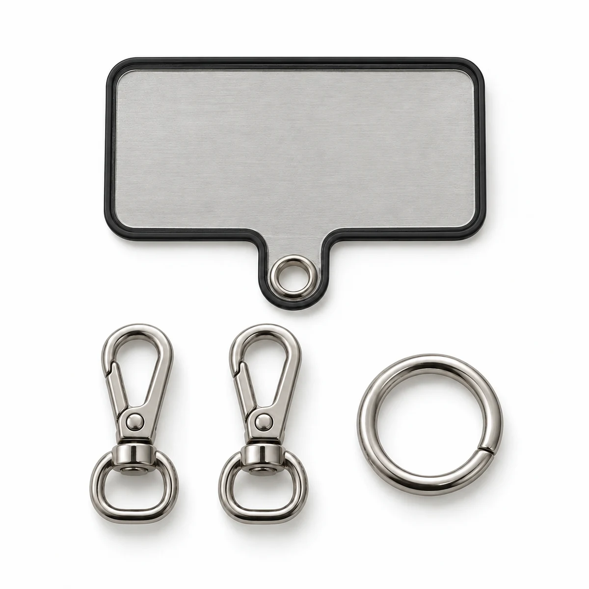 Phone Crossbody Strap Hardware Kit (Patch Tab + 2 Mini Clips + Ring) thumbnail 3