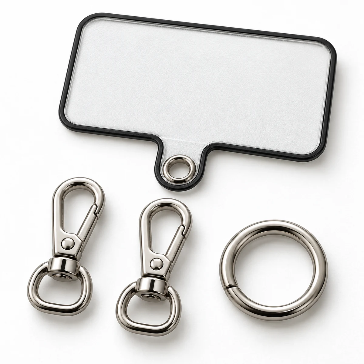 Phone Crossbody Strap Hardware Kit (Patch Tab + 2 Mini Clips + Ring) thumbnail 4