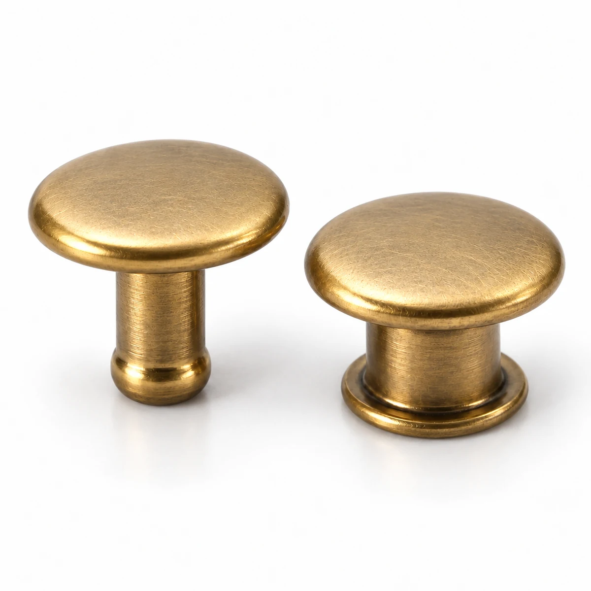 Logo-embossed Double-cap Rivet (Steel/Brass, 10.5–15mm) thumbnail 2