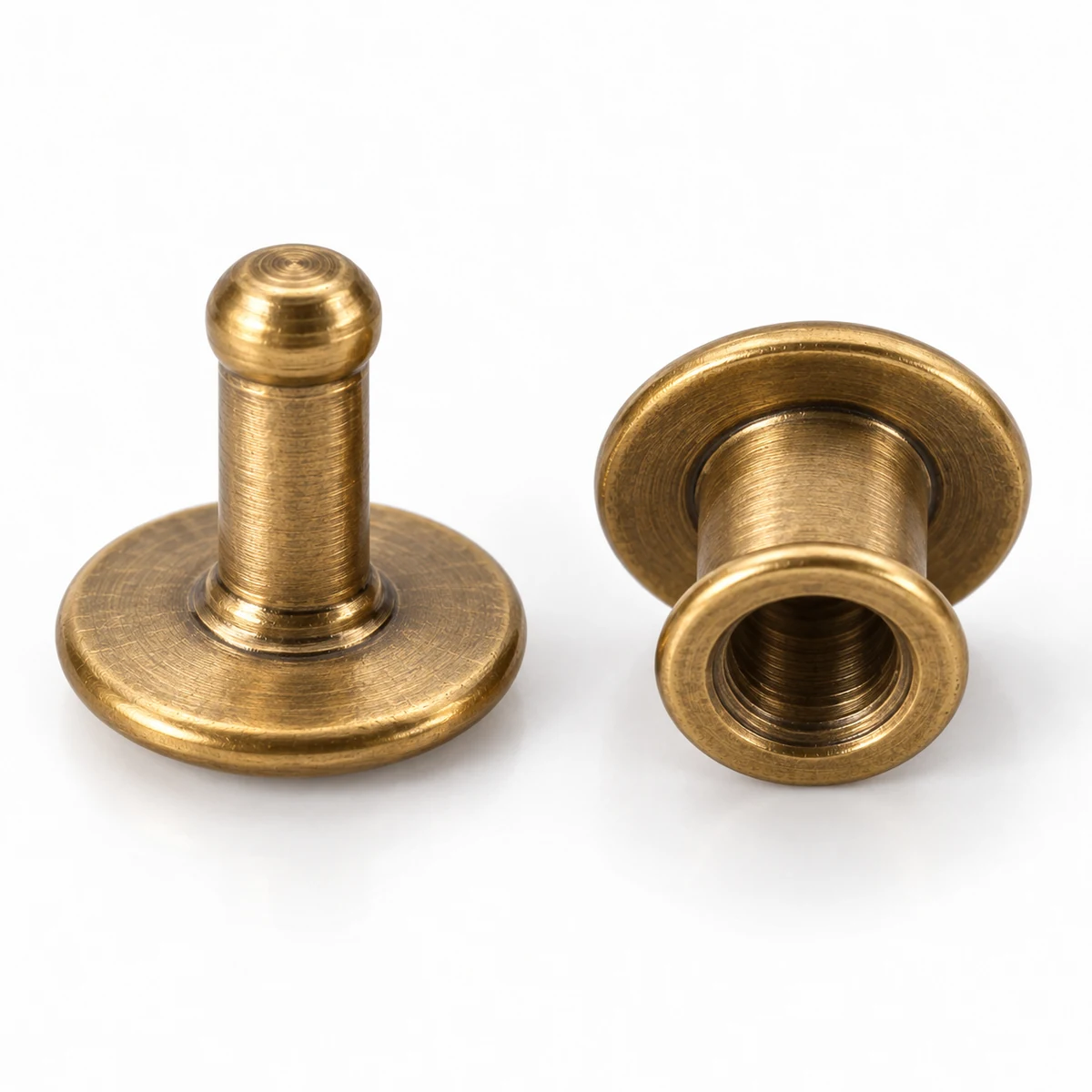 Logo-embossed Double-cap Rivet (Steel/Brass, 10.5–15mm) thumbnail 3