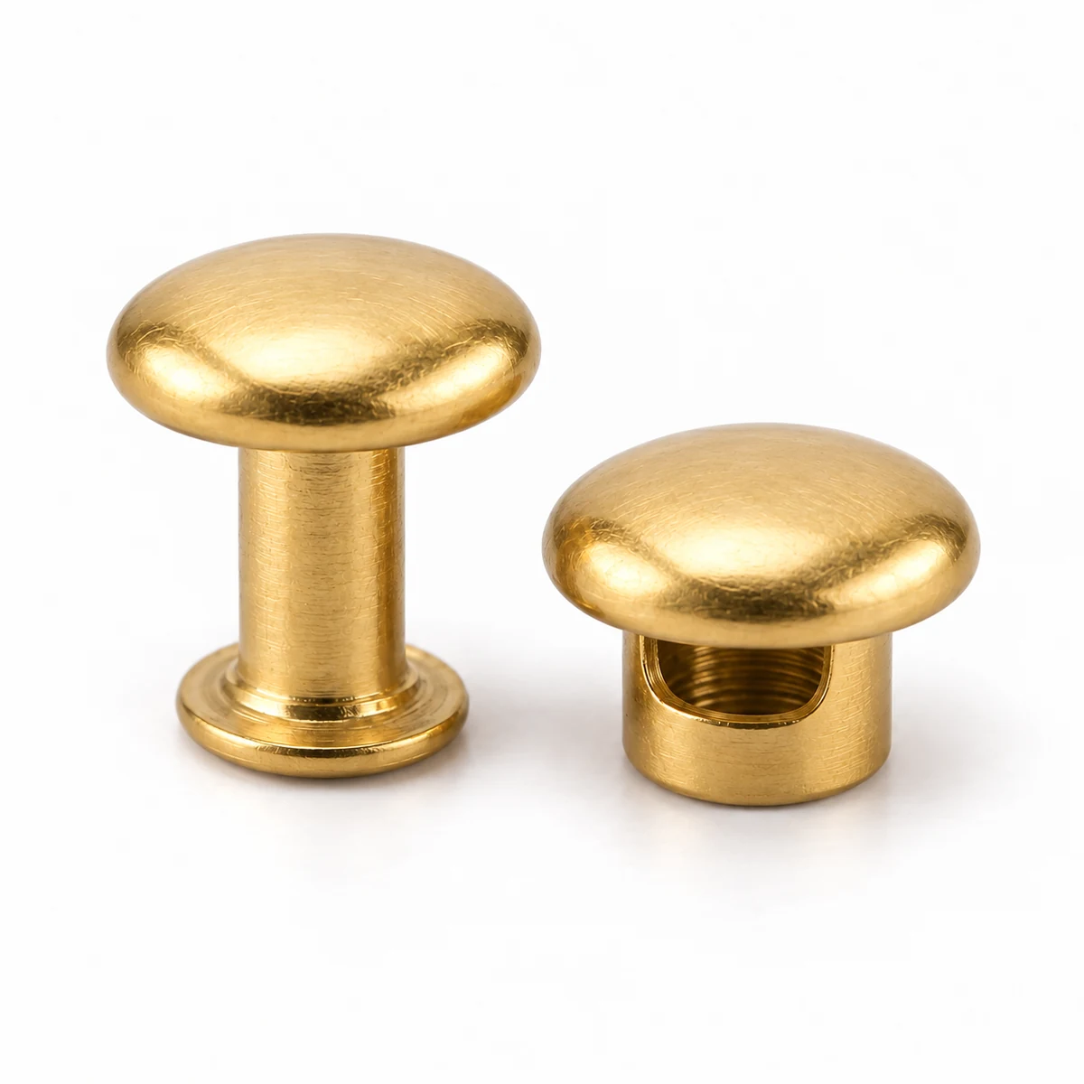 Solid Brass Small Double-cap Rivet 6/7/9mm thumbnail 2