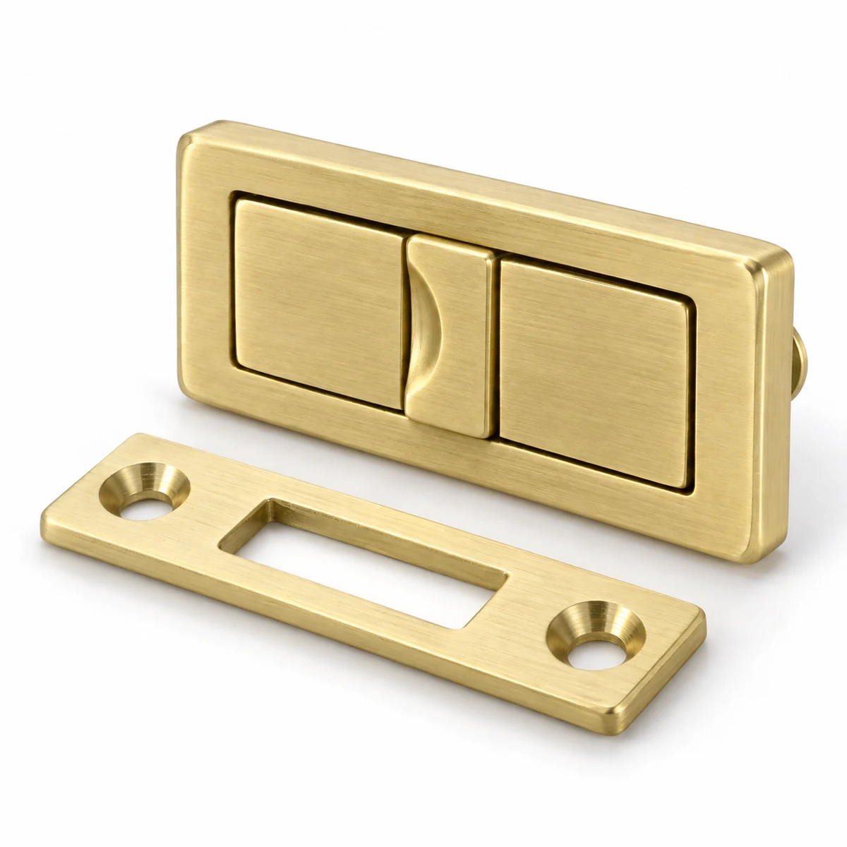 Rectangular Flush Twist Lock (Low-profile, Brass) thumbnail 2