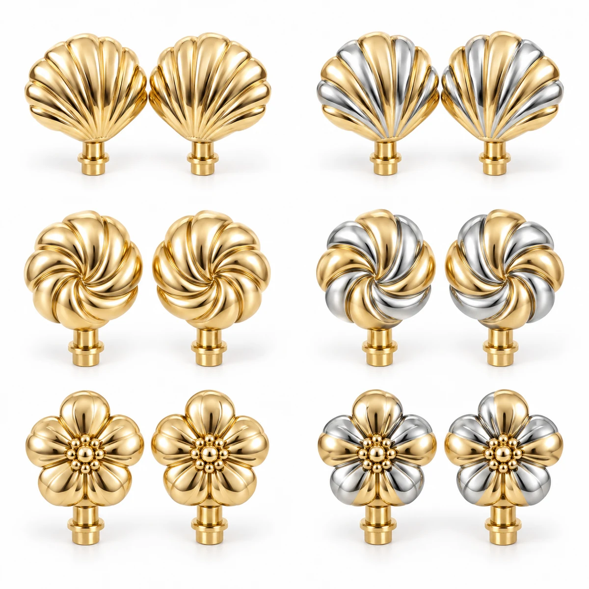 Sculptural Kiss-clasp Heads (Shell / Twist / Flower, Interchangeable) thumbnail 5