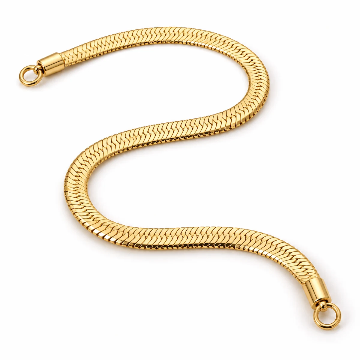 Flat Snake / Herringbone Chain Strap 6–8mm (PVD Gold) thumbnail 2