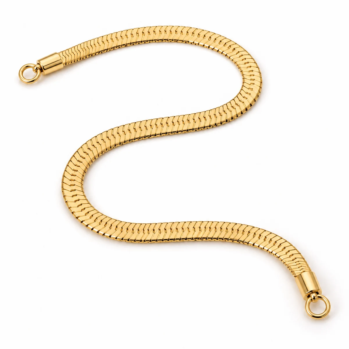 Flat Snake / Herringbone Chain Strap 6–8mm (PVD Gold) thumbnail 3
