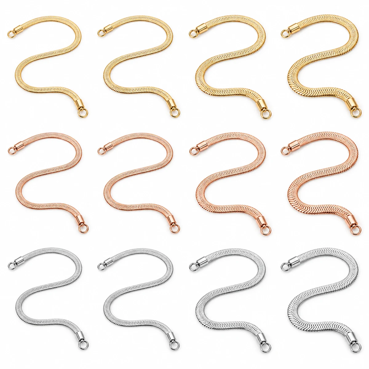 Flat Snake / Herringbone Chain Strap 6–8mm (PVD Gold) thumbnail 5