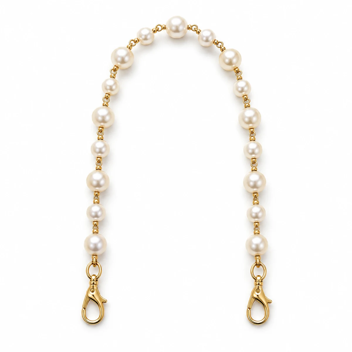 Pearl + Metal Chain Strap (60cm) - front view