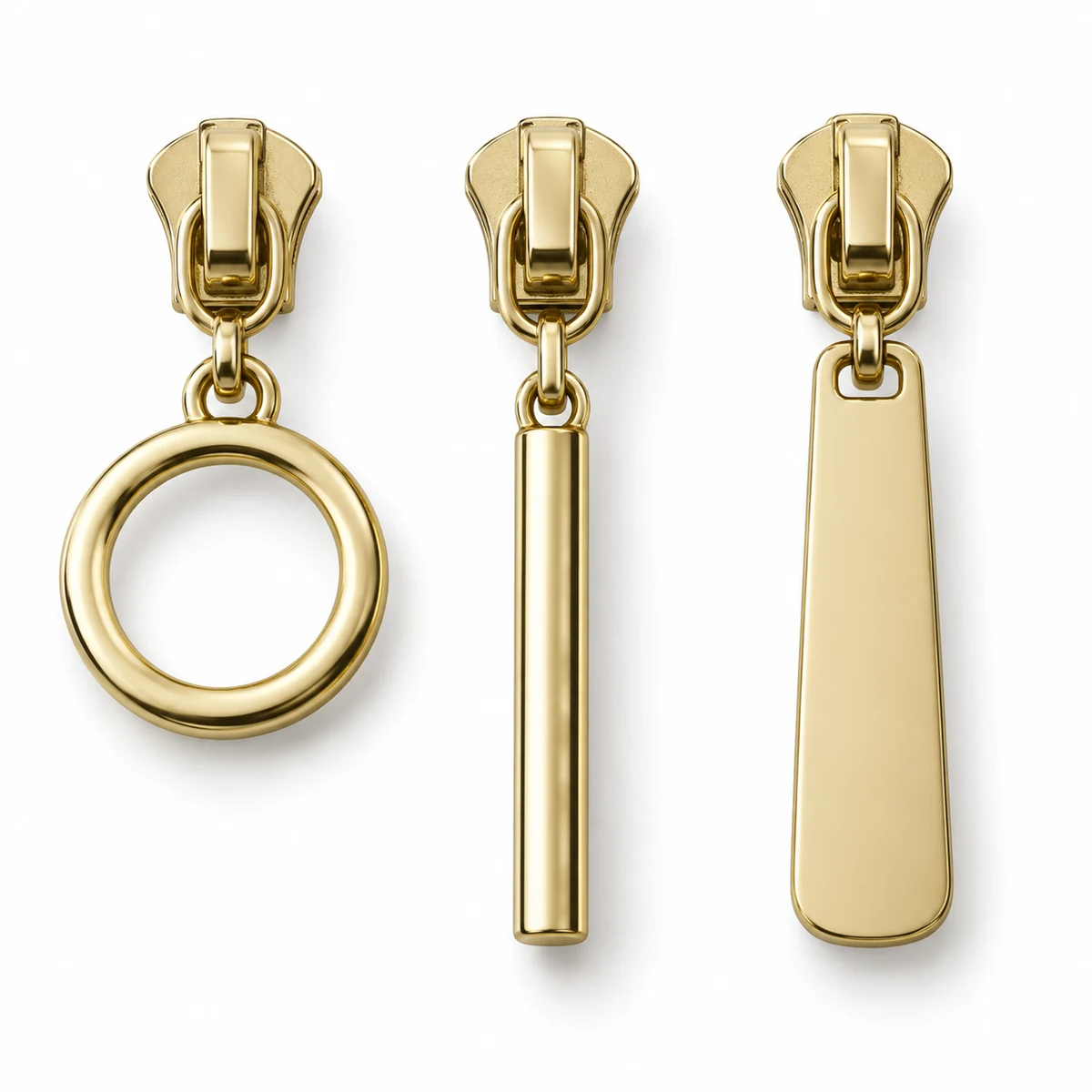 Non-logo Design Zipper Pullers (Ring / Bar / Long Tab) - front view