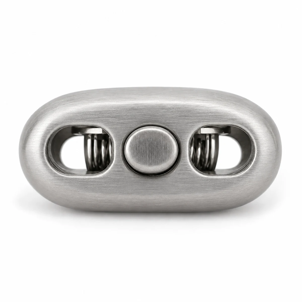 Flat Oval Two-hole Metal Cord Lock - front view