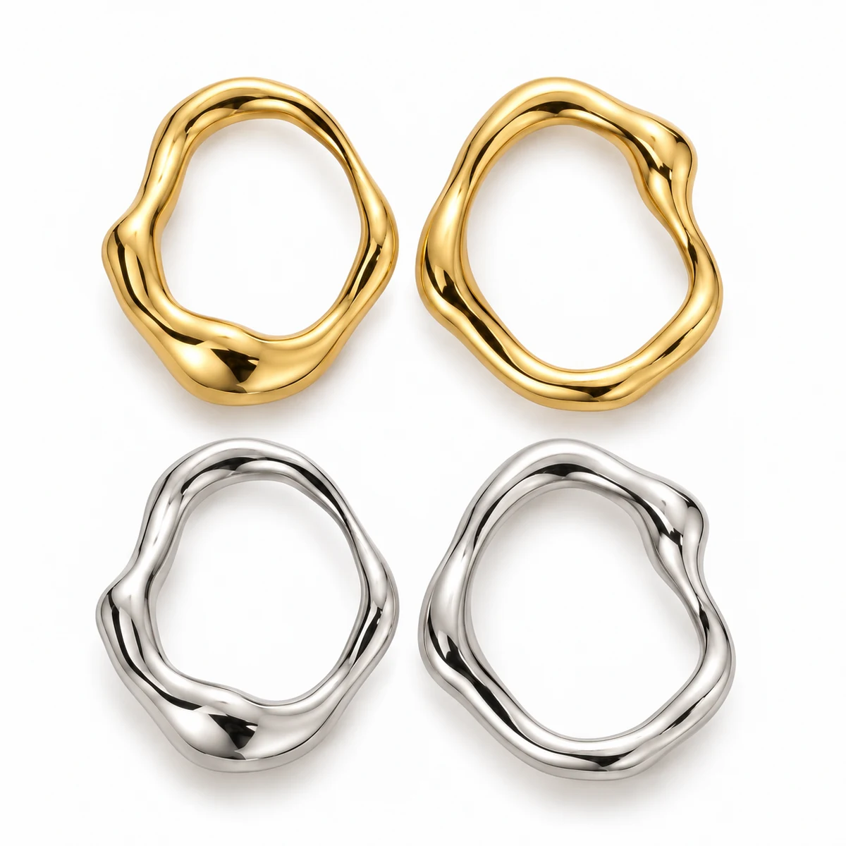 Organic Molten Asymmetric Ring Pair thumbnail 5
