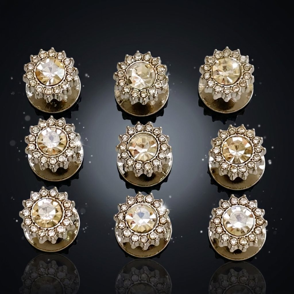 Rectangular Pearl Zinc Alloy Button hardware product image