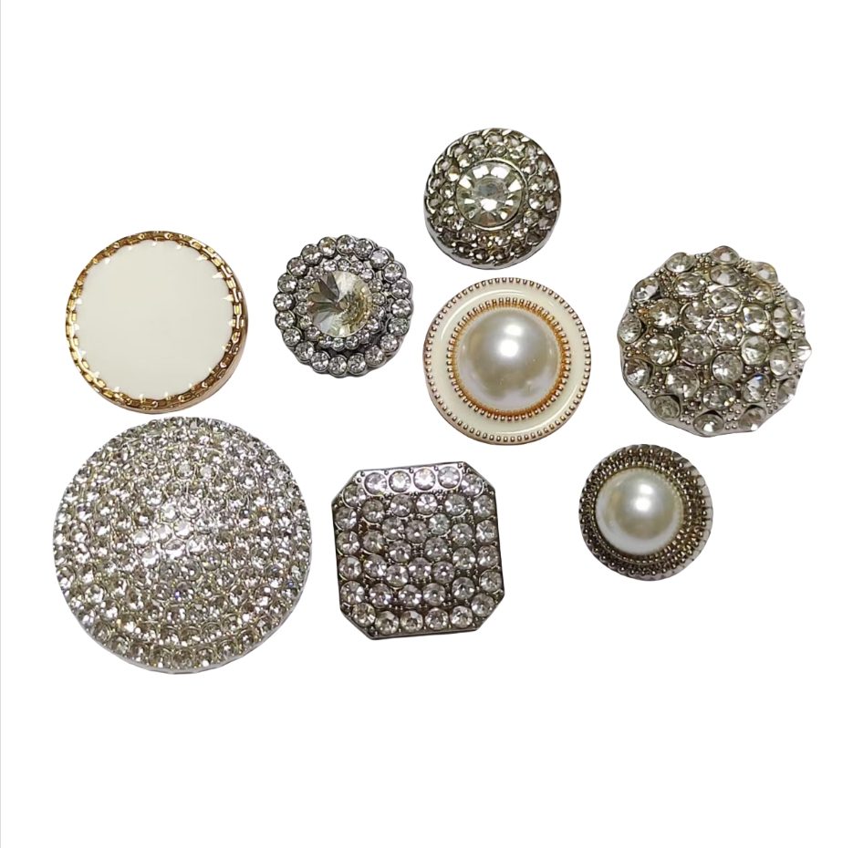 2-Hole Rhinestone Zinc Alloy Button hardware product image