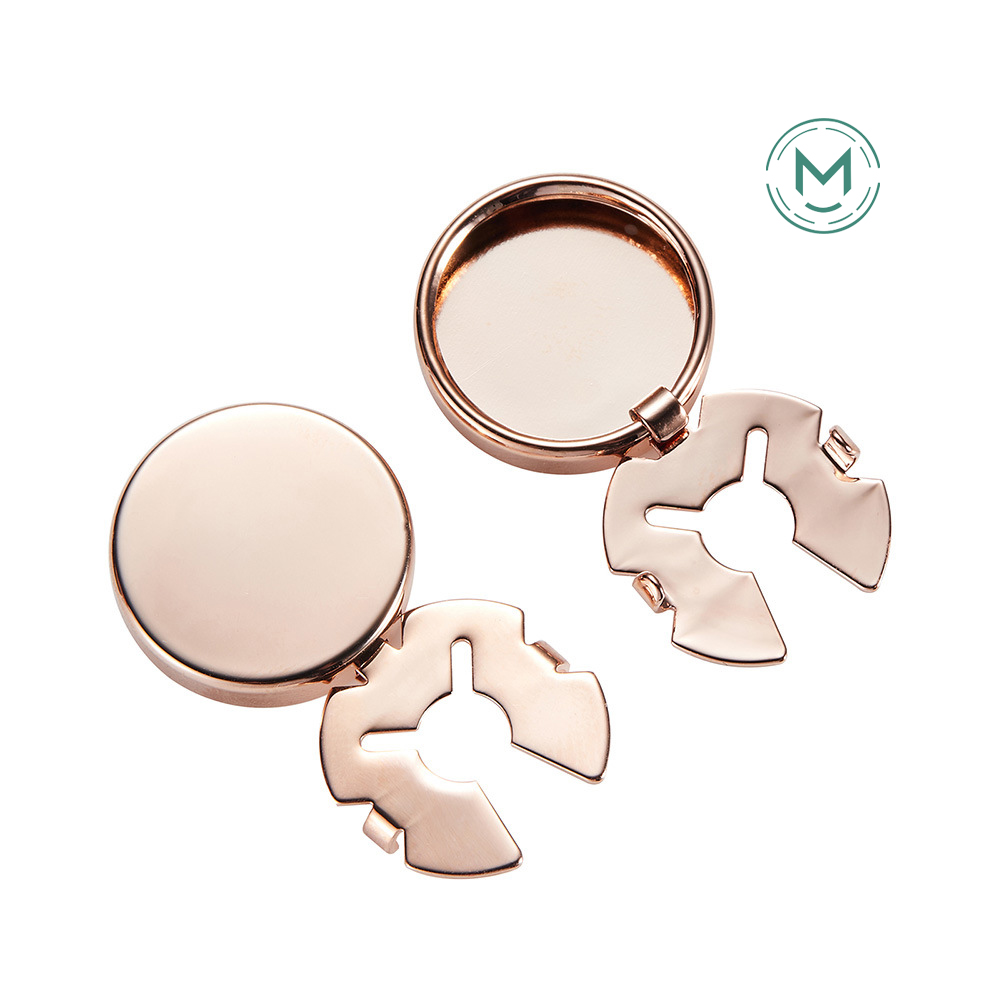Rose Gold Cufflink Button Cover hardware product image
