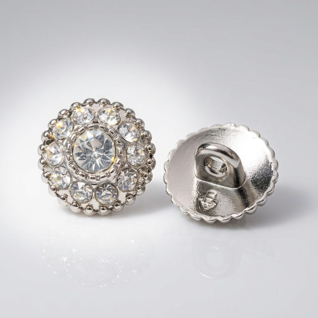 Metal Shank Rhinestone Button main product gallery image