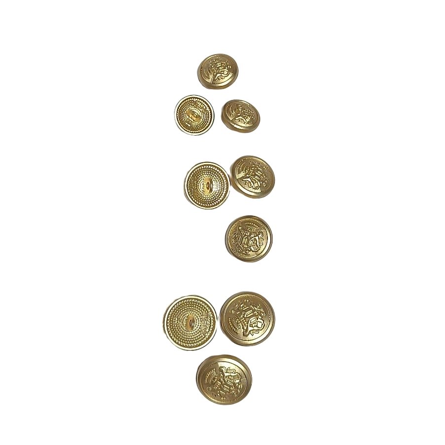Embossed Gold Zinc Alloy Button main product gallery image
