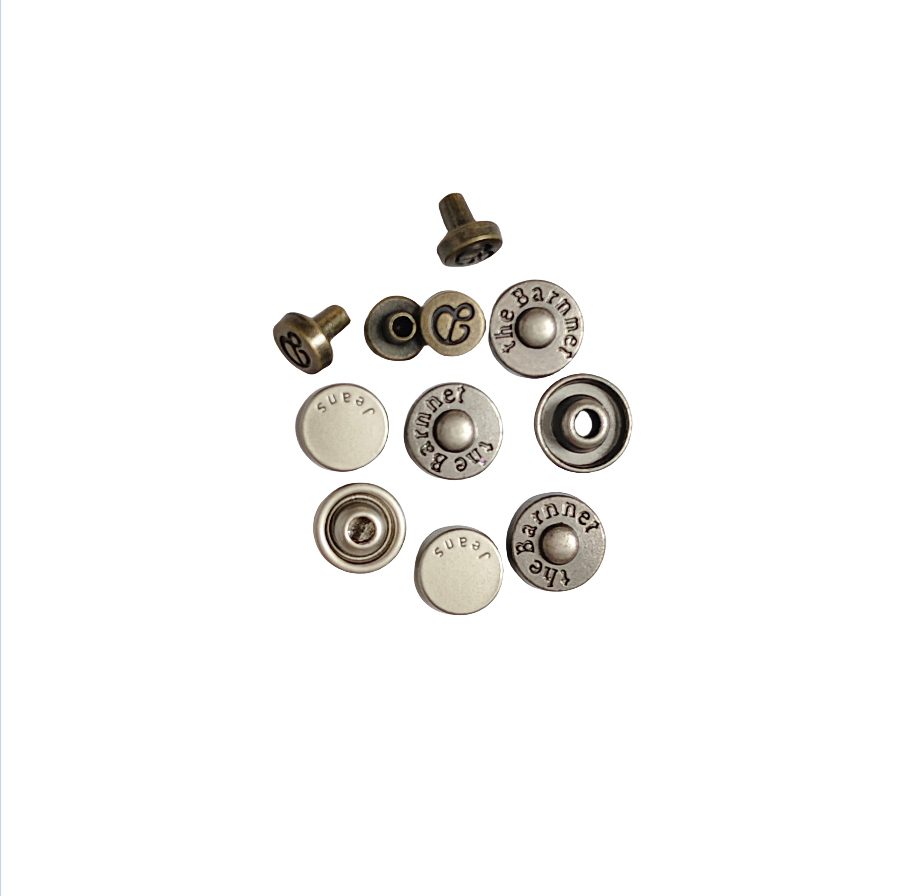 Flat Zinc Alloy Button hardware product image
